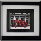 A22. Framed photo of English phone booths. 19” x 23” - $38